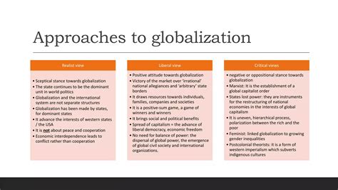 stance of globalization