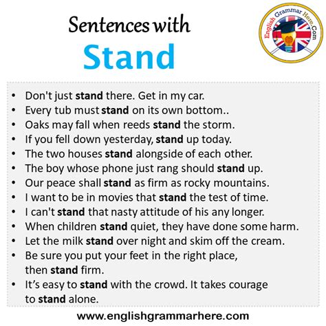 Stand By In A Sentence Examples