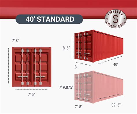 standard 40' shipping container dimensions