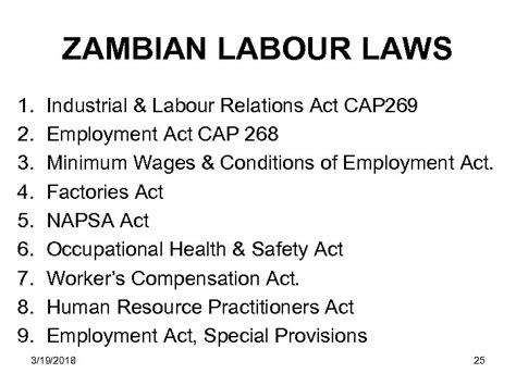 standard act of zambia