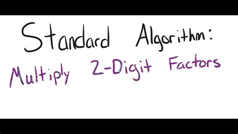 Standard Algorithm Video Tutorial