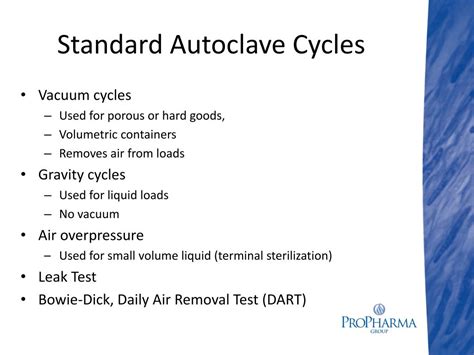Standard Autoclave Cycle