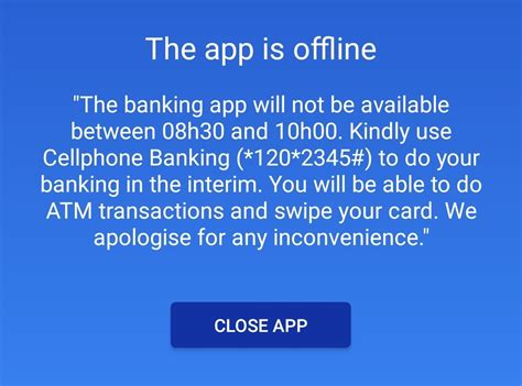 standard bank app not working