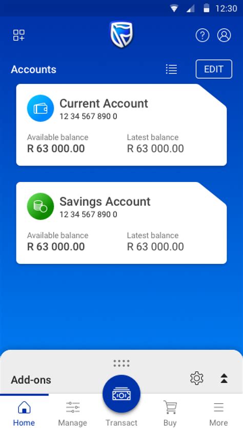 standard bank banking app login