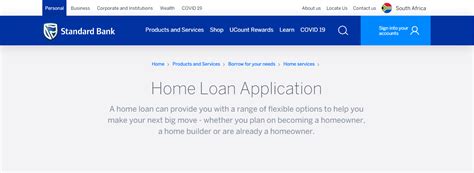 standard bank home loan application
