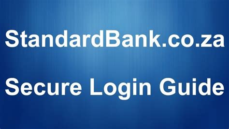 standard bank internet banking online banking