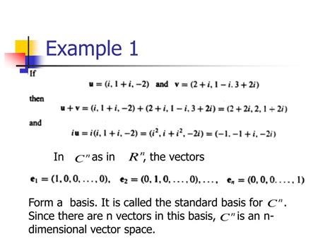 Standard Basis Complex Vector Space