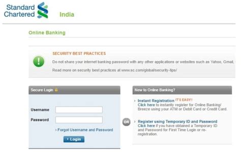 standard chartered bank online india