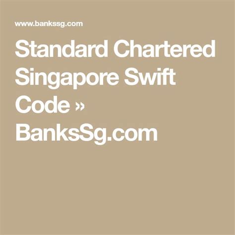 standard chartered singapore swift
