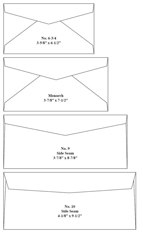 Standard Commercial Envelope Sizes