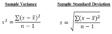 standard deviation and variance formula
