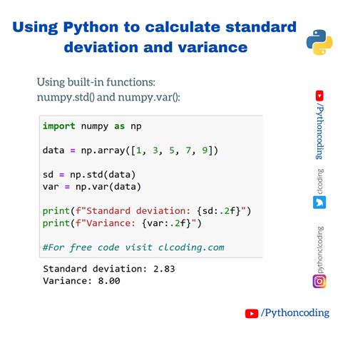 Standard Deviation And Variance In Python