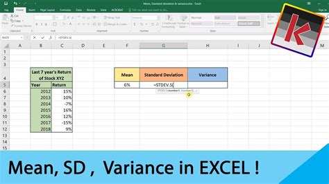 Standard Deviation And Variance On Excel