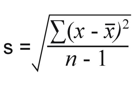 standard deviation equation for sample