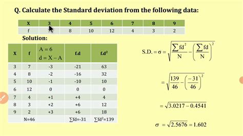 standard deviation formula for discrete data