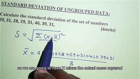 standard deviation formula for ungrouped data