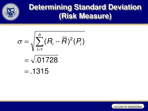 standard deviation investment risk measure