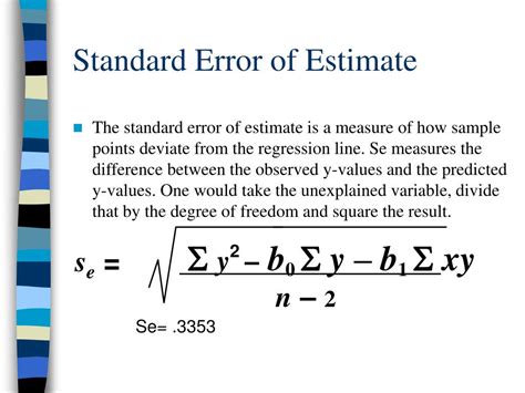 standard error of estimate value