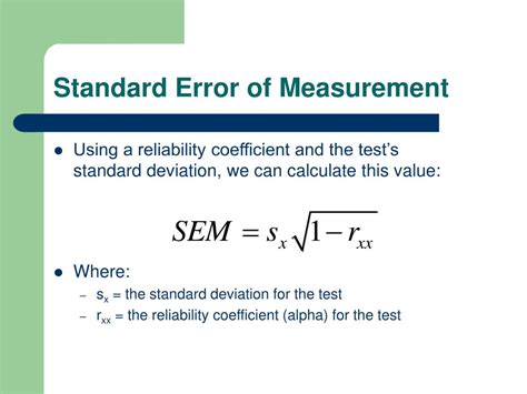 standard error of measurement interpretation