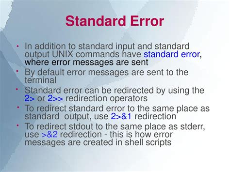 Standard Error Unix