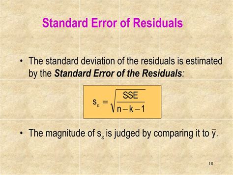 Standard Error Vs Residual Standard Error