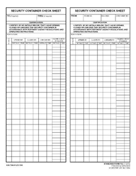 standard form 702 army pdf