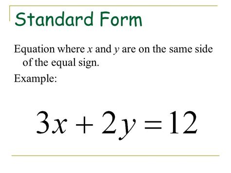 standard form algebra equation