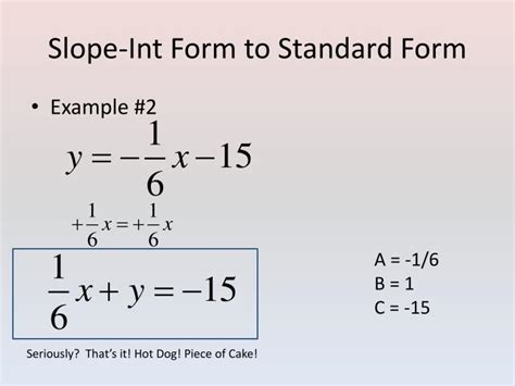 standard form calculator slope