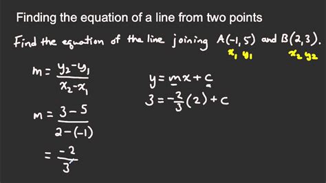 Standard Form Equation Of A Line With Two Points