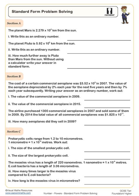 Standard Form Equation Word Problems Worksheet Pdf