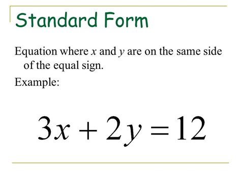 Standard Form In Equations