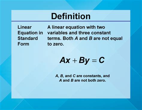 Standard Form Of A Linear Function
