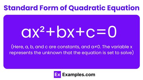 Standard Form Of Quadratics