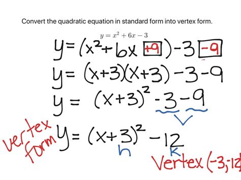 standard form to vertex form