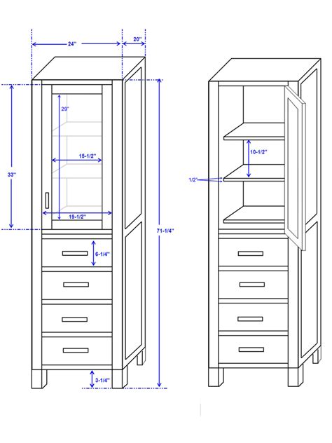 standard linen closet depth