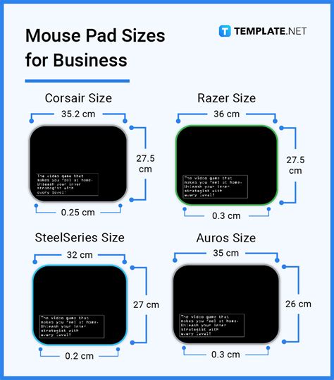 standard mouse pad dimensions