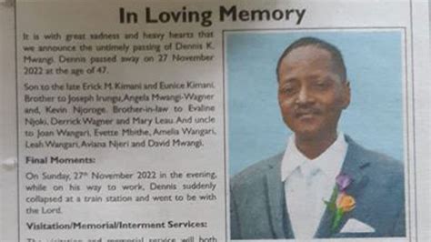 standard newspaper kenya obituaries