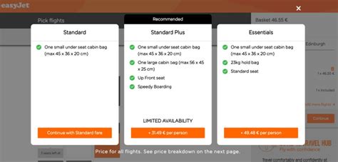 Standard Plus Fare Easyjet