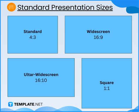 standard presentation size in cm