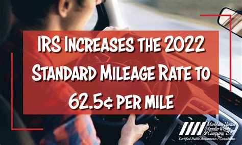 standard rate for mileage 2022