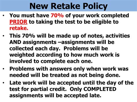 Standards Based Grading Retake Policy