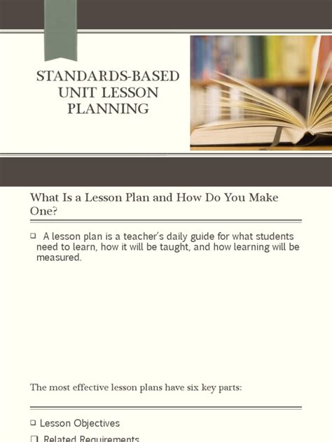 Standards-Based Unit Lesson Planning