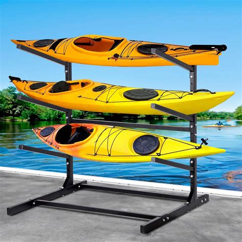 Heavy Duty Metal Kayak Freestanding Storage Rack Indoor and Outdoor