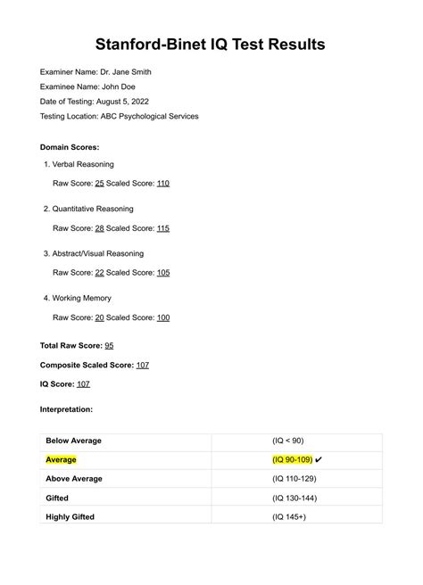 stanford binet test sample pdf