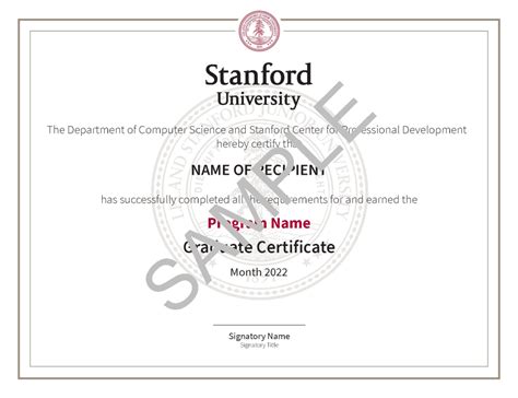 stanford university executive certificate
