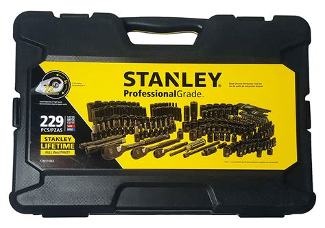 stanley black chrome socket set