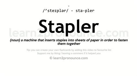 Stapler Pronunciation Meaning