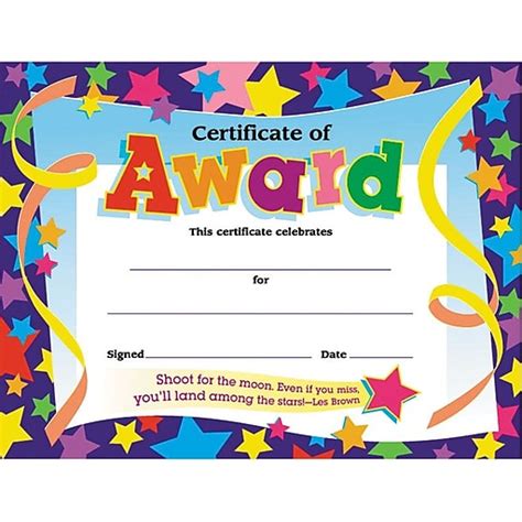 Staples Award Certificates