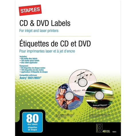 Staples Cd & Dvd Labels