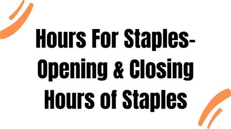 staples opening hours